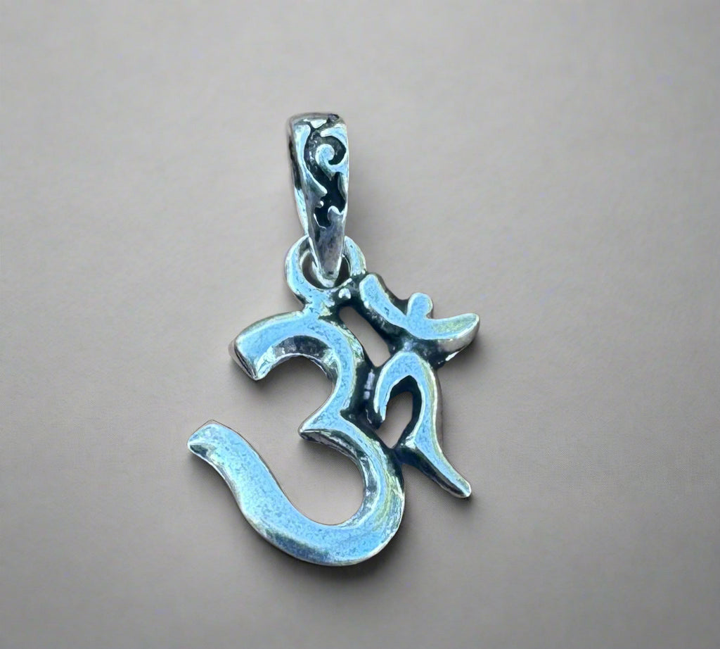 Sanskrit Om Silver Pendant # 18