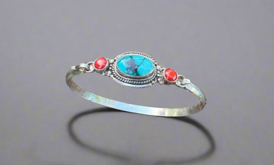 Turquoise Silver Bracelet #7