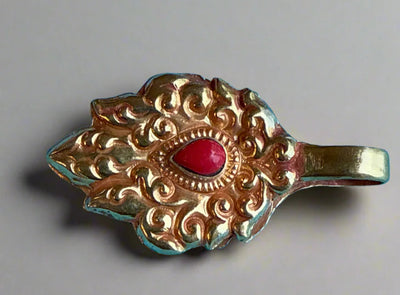 Gold Bume Counter with Stone