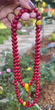 Dyed Coral Mala #36
