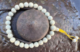 Lotus Seed Wrist Mala with Yellow Cord #22