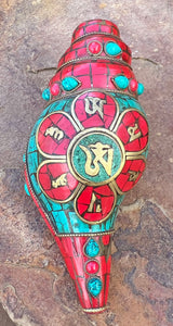 Mantra Inlaid Conch