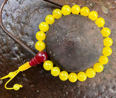 Honey Jade Wrist Mala: Adjustable #7