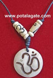Sanskrit Om Bone Necklace #15