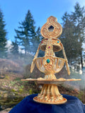 Gold Silver Plated Copper Long Life Vase / Tsebum #3