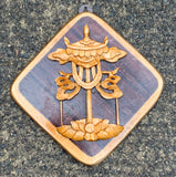 Eight auspicious symbol wood hanging