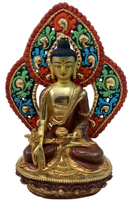 Medicine Buddha Statue with Backrest