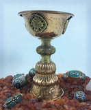 Butter Lamp: Copper Auspicious Design Large #10