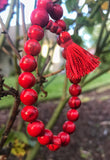 Dyed Coral Color Hand Mala #8