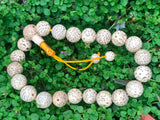 Lotus Seed Wrist Mala with Yellow Cord #22