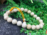 Lotus Seed Wrist Mala with Yellow Cord #22