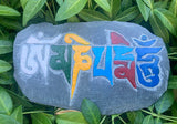 Colorfu Om Mani Stone Carving