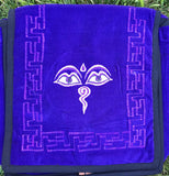 Buddha Eyes Embroidered Velvet Bag - Large #6