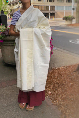 White Nagpa Zen Shawl #4