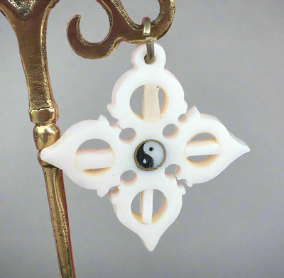 White Double Dorje Pendant #46