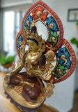 White Tara Statue with Backrest