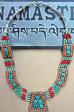 Turquoise with Coral Necklace #47