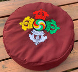 Zafu Cushion: Double Vajra དམར