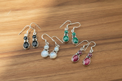 Silver Gemstone Earring  #29