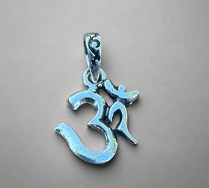 Sanskrit Om Silver Pendant # 18