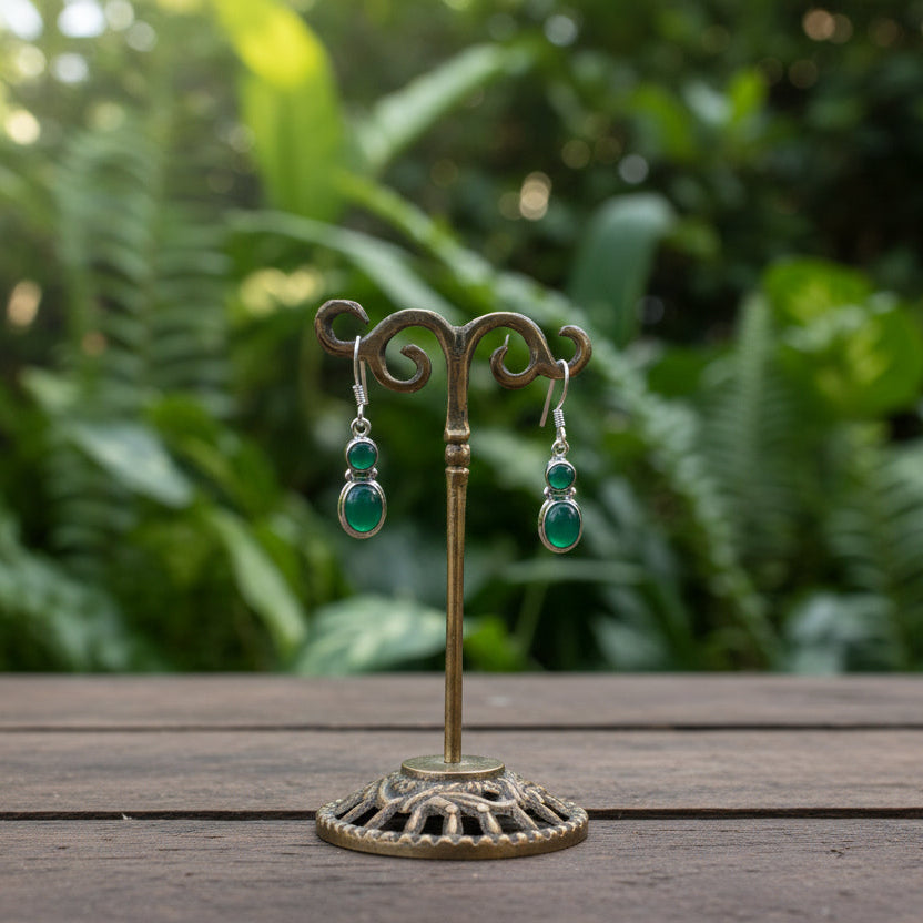 Silver Gemstone Earring  #29