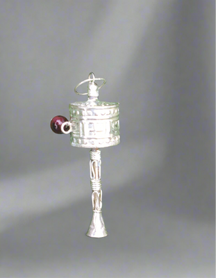 Mini Silver Prayer Wheel #5