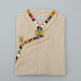 Oriental Tibetan Shirt in Cream Color