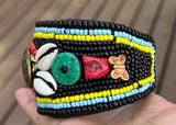 Beaded Bracelet Cuff-Black #39