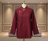 Oriental Tibetan Shirt in Maroon
