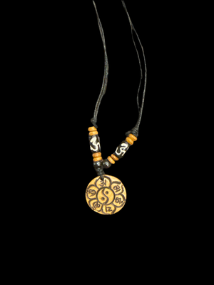 Lotus with Mantra Bone Necklace #32