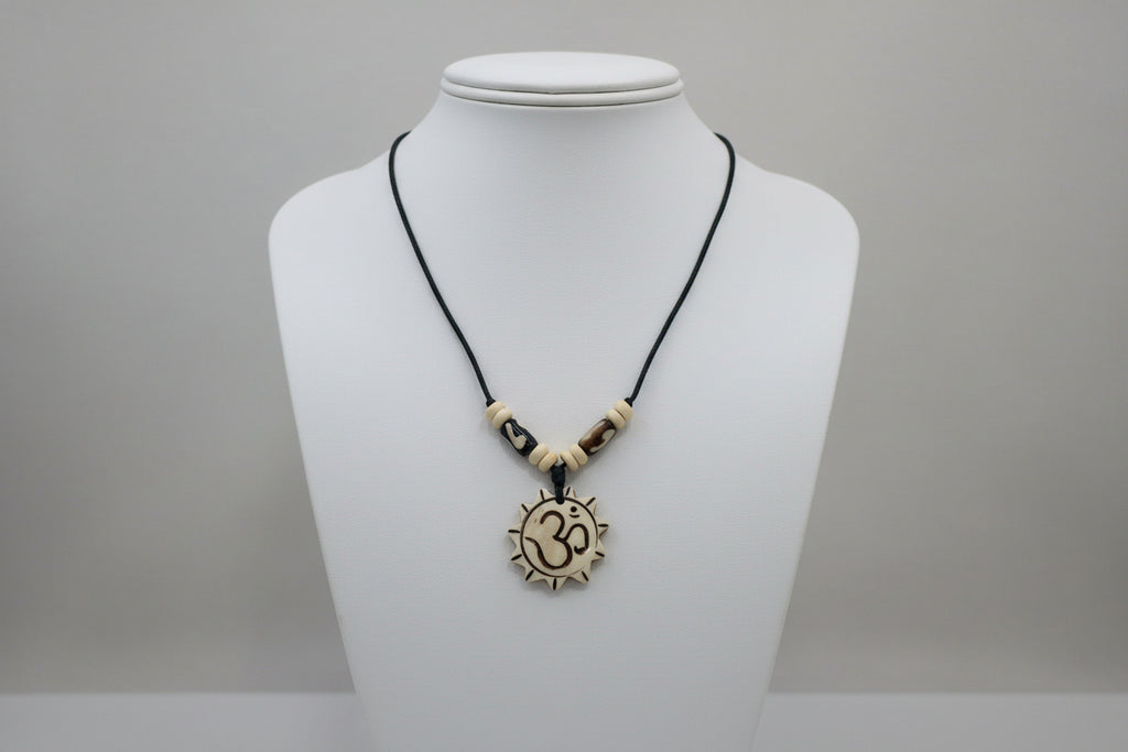 Om with Sun Bone Necklace #16
