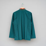 Oriental Tibetan Shirt with Silk Trim in Green