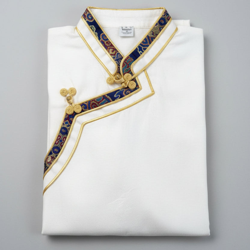 Oriental Tibetan Shirt in Cream Color