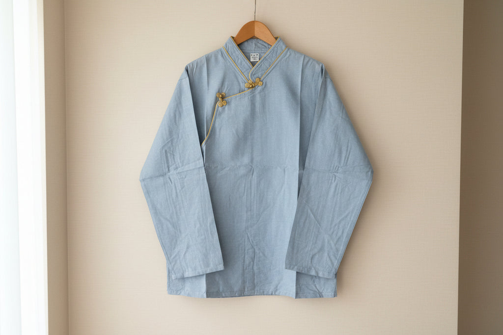 Tibetan Oriental Shirt in Light Blue