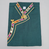 Oriental Tibetan Shirt with Silk Trim in Green
