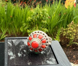 Round Coral Ring #18