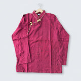 Oriental Tibetan Shirt in Maroon
