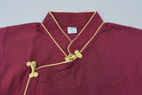 Oriental Tibetan Shirt in Maroon