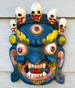 Mahakala Mask in Blue