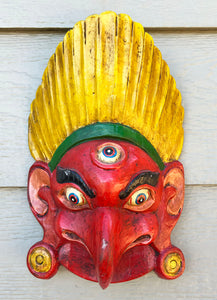 Garuda Wooden Mask in Red