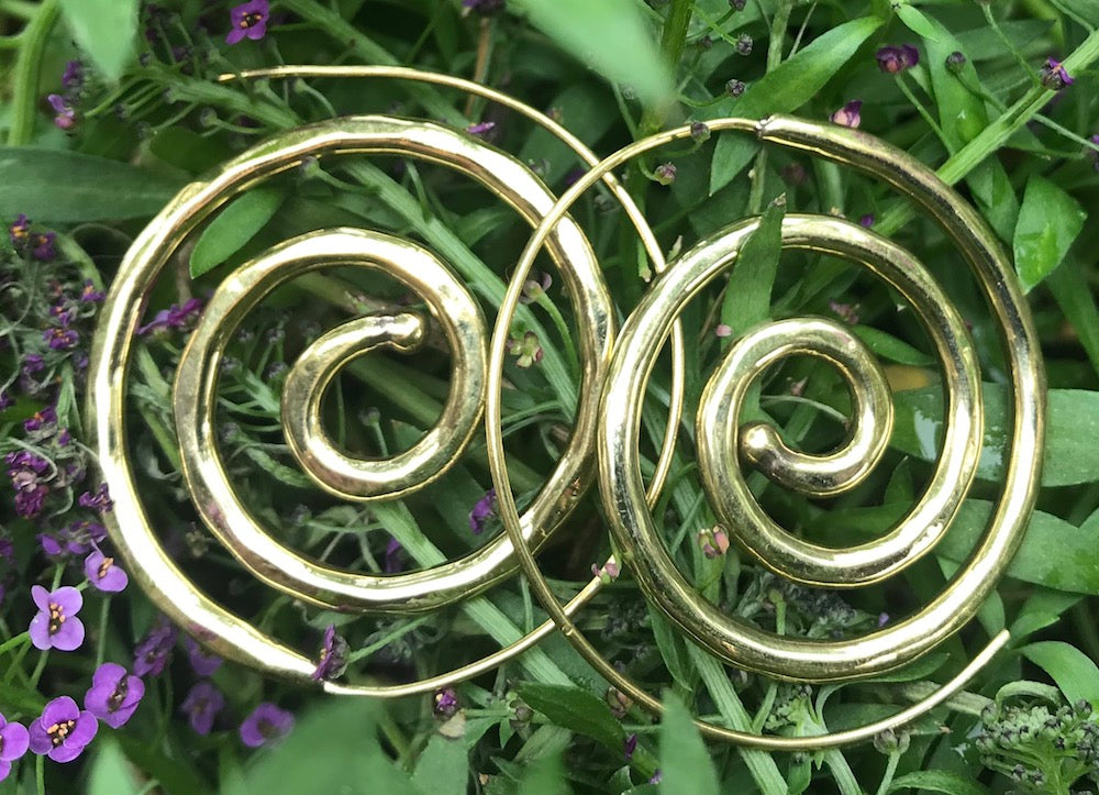 Brass Spiral Earring #3
