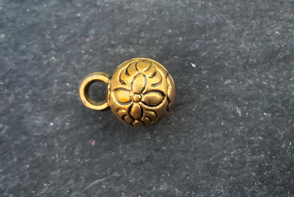 Brass Color Button w/ lotus #32