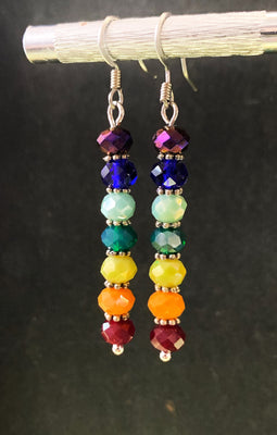 Rainbow Chakra Opaque Earrings #17