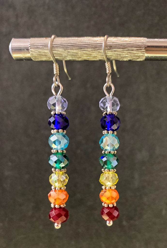 Rainbow Chakra Clear Earrings #20
