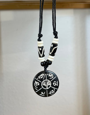Compassion Mantra Bone Pendant #9