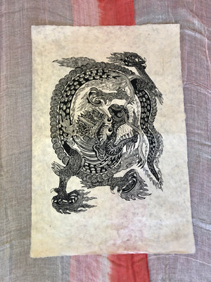 Dragon on Handmade Paper Poster