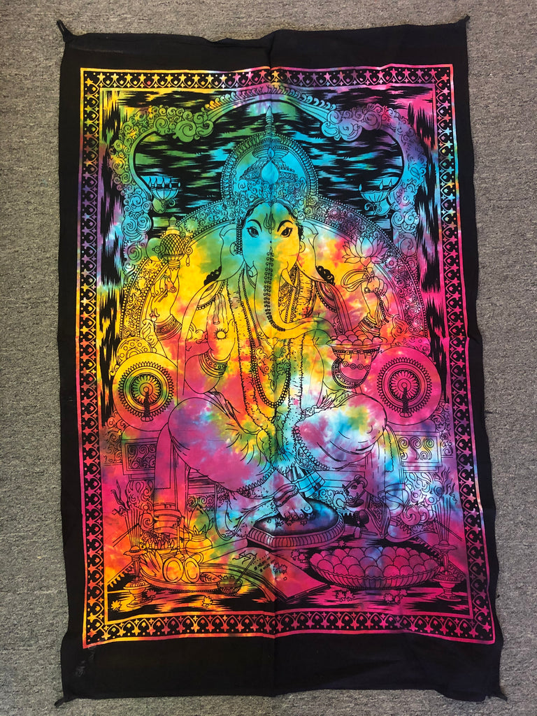 Lord Ganesha Tye dye tapestry