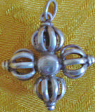 Silver Nine Point Crossed Dorje Pendant #19