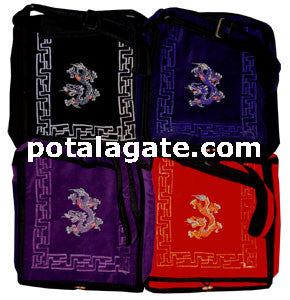 Dragon Embroidered Velvet Large Bag #22