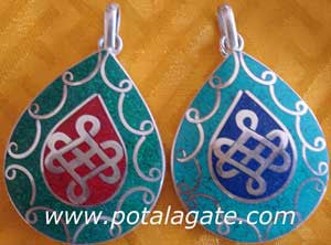 Oval Turquoise Knot Pendant #33